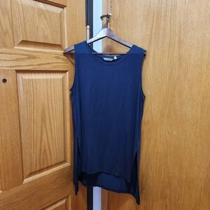 Athleta Breezy Navy Side Split Tank in XL